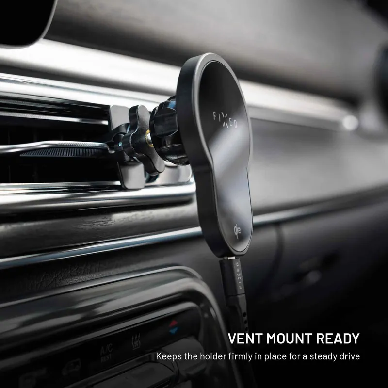FIXED MagClick2 15W QI2 Airvent Car Mount Black - 8018846