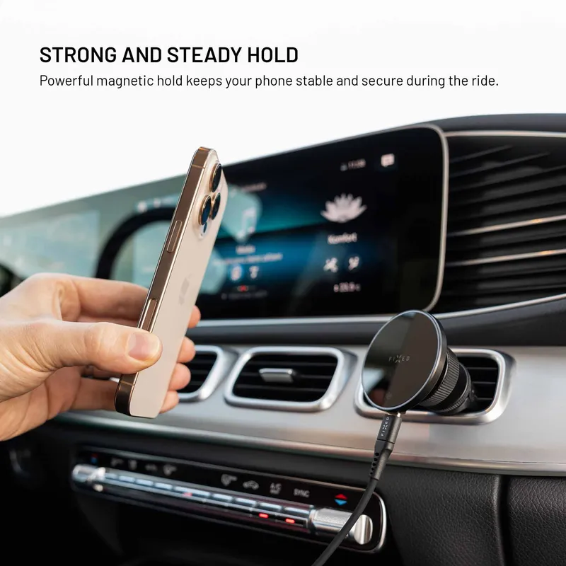FIXED MagRound3 25W QI2.2 Airvent Car Mount Black - 8019185