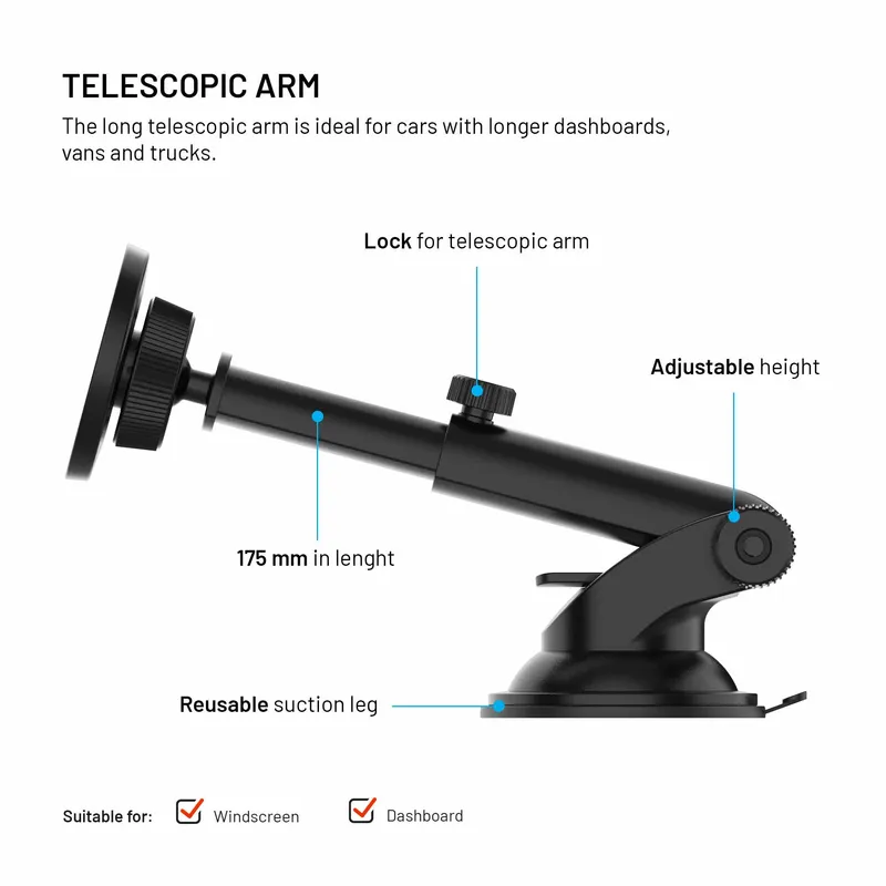 FIXED MagCircle XL Windshield Car Mount Black - 8019219