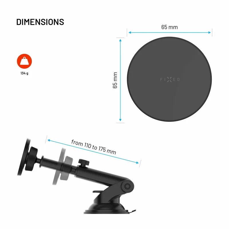 FIXED MagCircle XL Windshield Car Mount Black - 8019219
