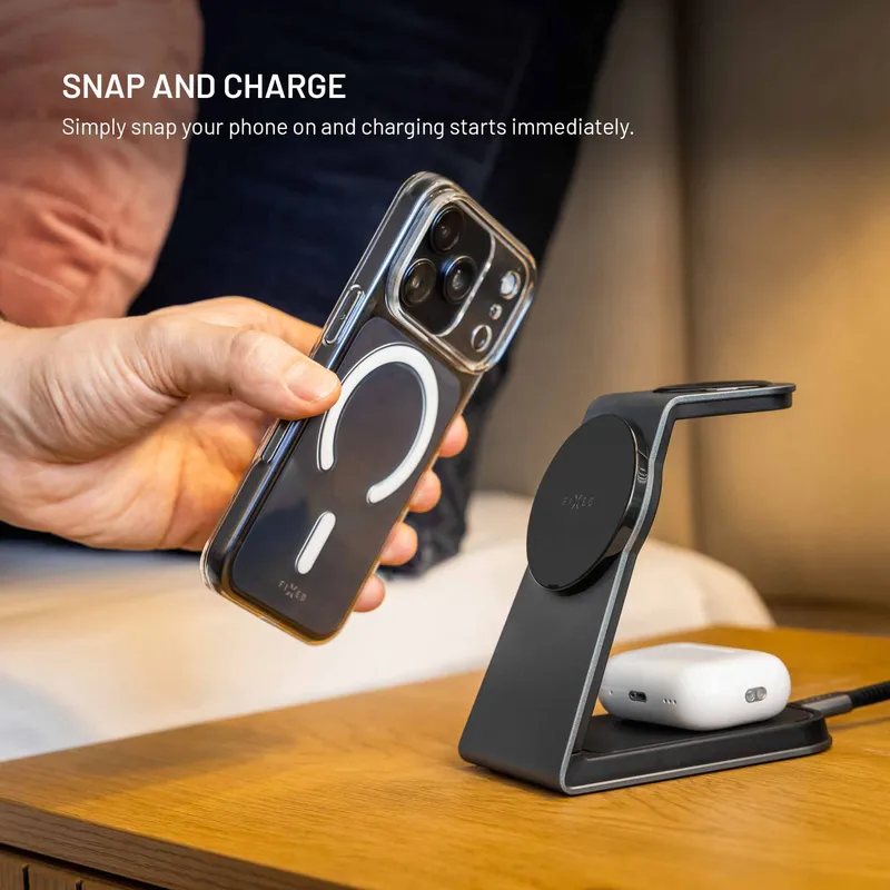 FIXED 3in1 Mag ALU 25W Qi2.2 Wireless Apple Charging station Space Grey - 8019269
