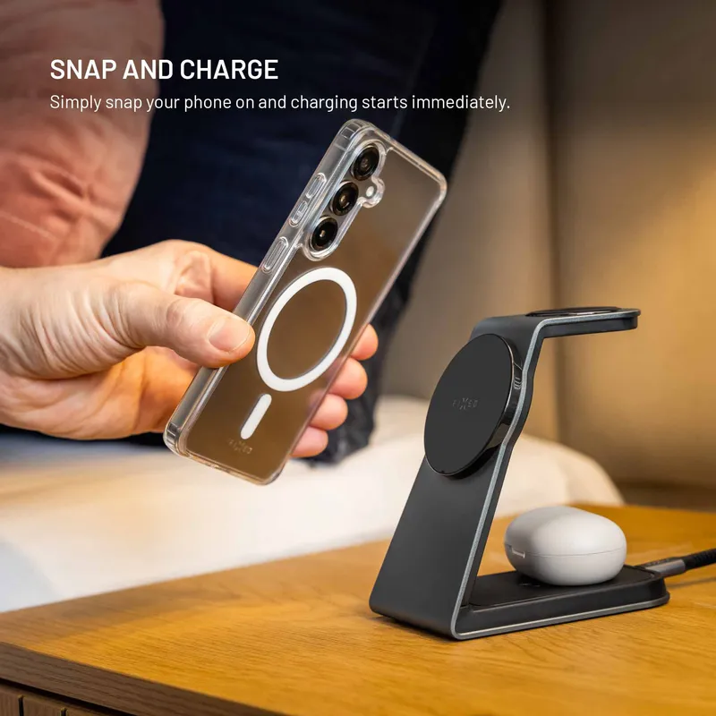 FIXED 3in1 Mag ALU 25W Qi2.2 Wireless Samsung Charging station Space Grey - 8019270