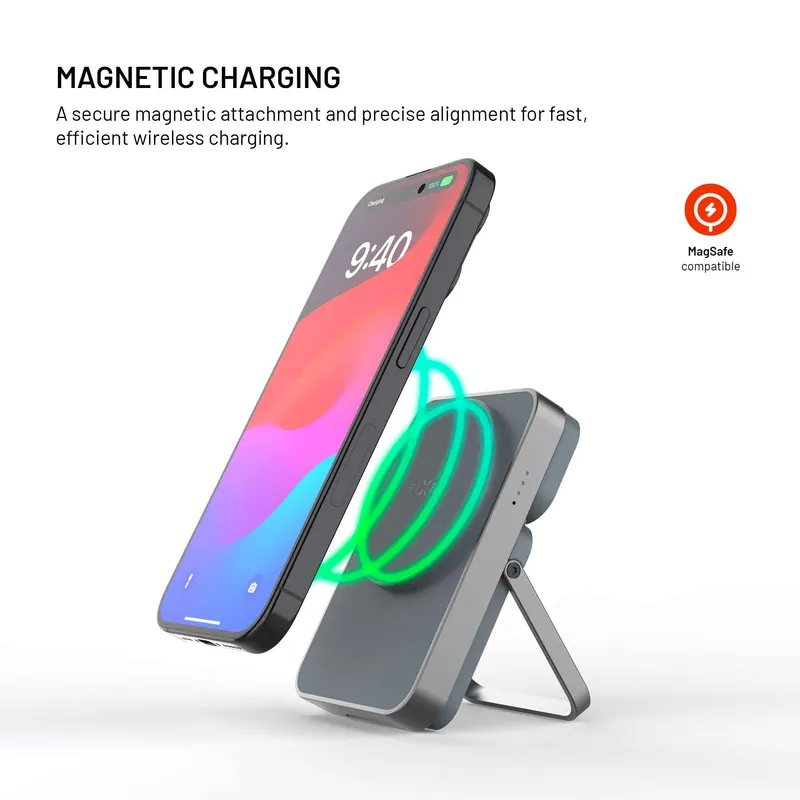 FIXED MagZen 5 Stand Qi2 20W Power Bank 5000mAh + Apple Watch charger Grey - 8018895