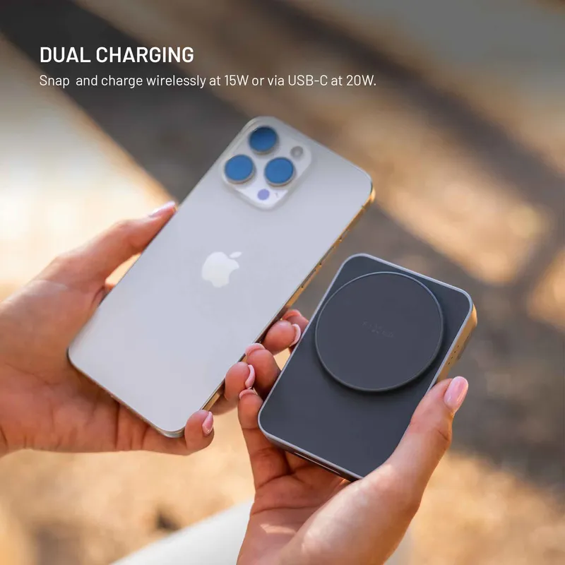 FIXED MagZen 5 Stand Qi2 20W Power Bank 5000mAh + Apple Watch charger Grey - 8018895