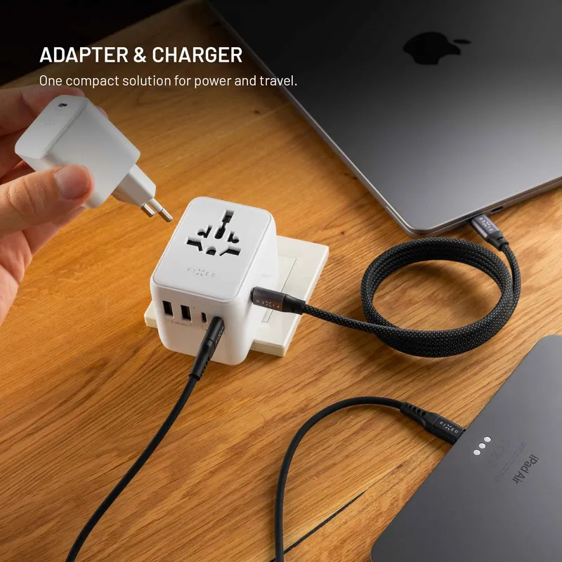 FIXED Travel Charger USB-C/-A 70W EU/UK/USA/AUS White - 8018910