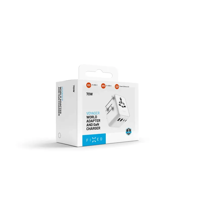 FIXED Travel Charger USB-C/-A 70W EU/UK/USA/AUS White - 8018910