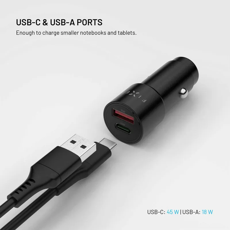 FIXED Super Fast Dual USB-A/C Car Charger 63W Black - 8019266