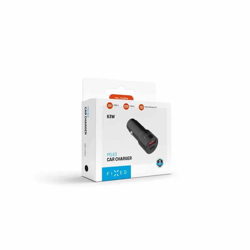 FIXED Super Fast Dual USB-A/C Car Charger 63W Black - 8019266