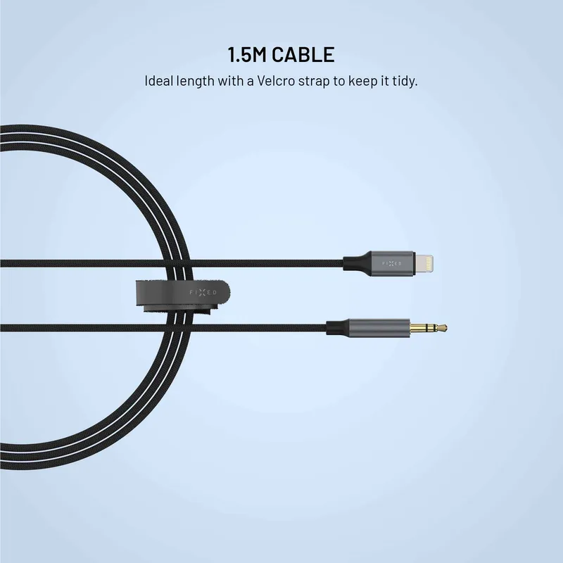 FIXED Link Premium Lightning to 3.5mm cable 1.5m Space Gray - 8019297