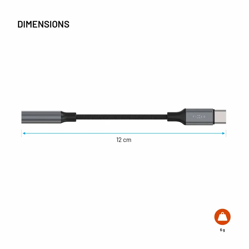 FIXED Link Premium USB-C to 3.5mm adapter Space Gray - 8019301