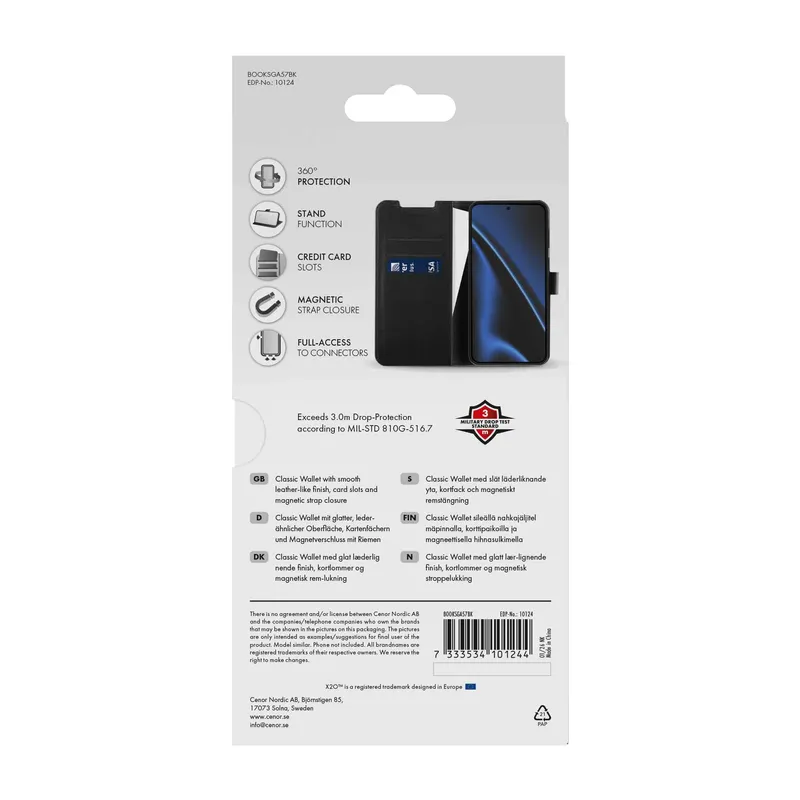 X2O Classic Wallet Samsung Galaxy A57 5G Black - 3410124