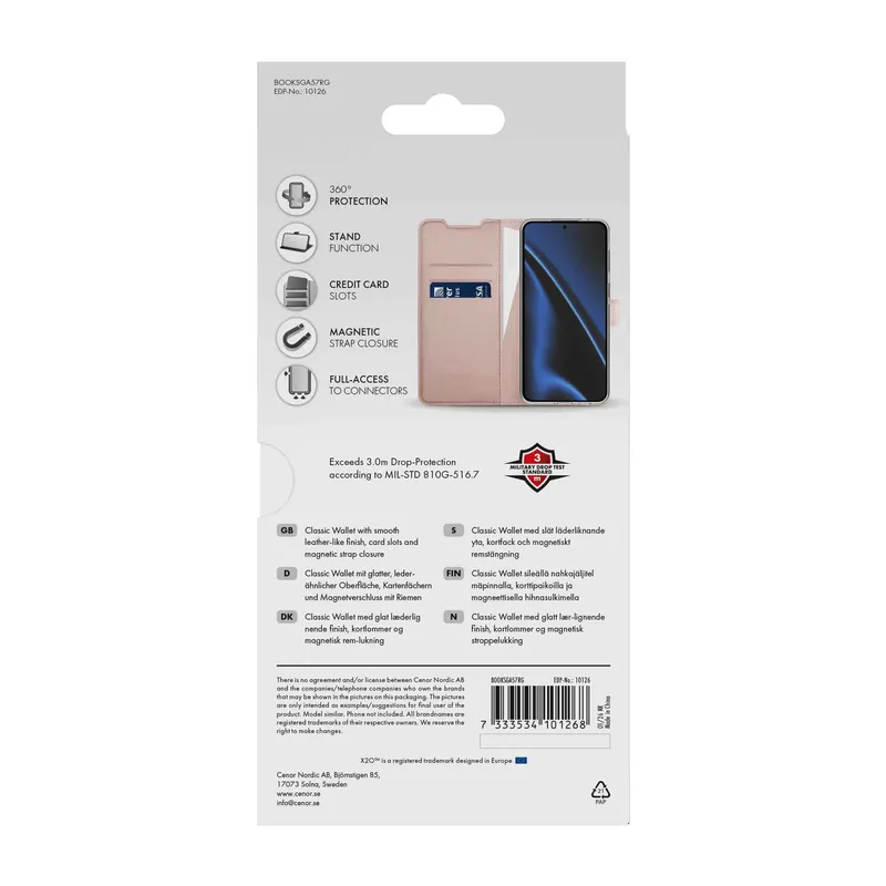 X2O Classic Wallet Samsung Galaxy A57 5G Rose Gold - 3410126
