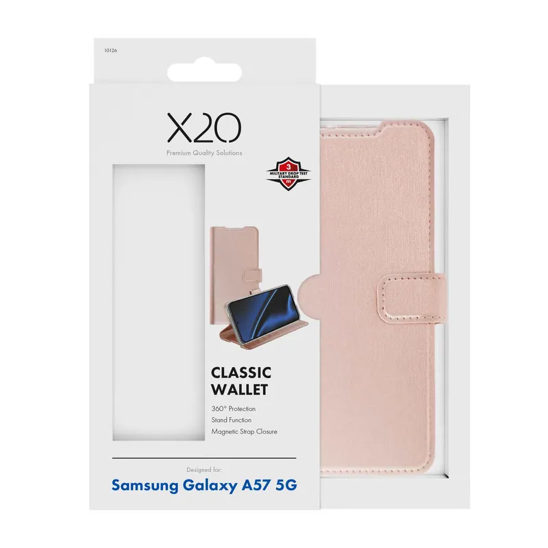 X2O Classic Wallet Samsung Galaxy A57 5G Rose Gold - 3410126