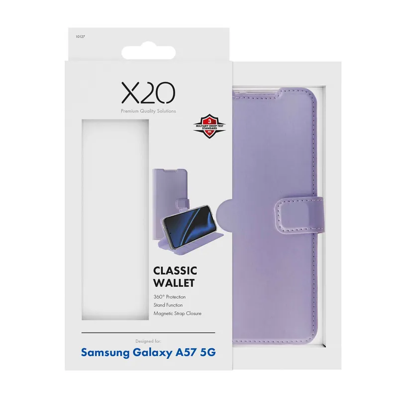 X2O Classic Wallet Samsung Galaxy A57 5G Lavender - 3410127
