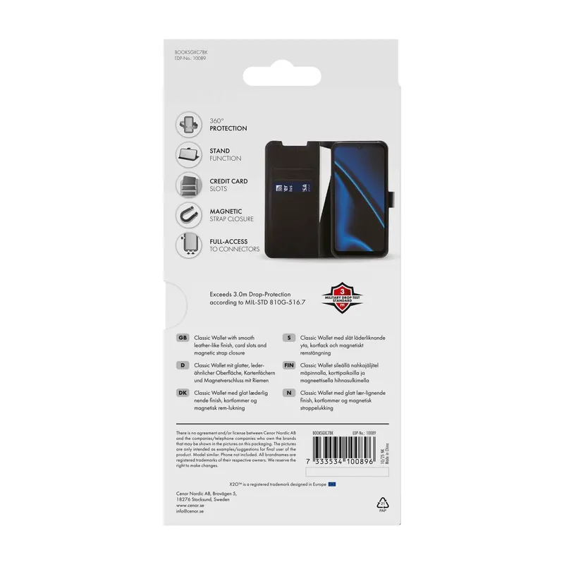 X2O Classic Wallet Samsung Galaxy Xcover7 Black - 3410089