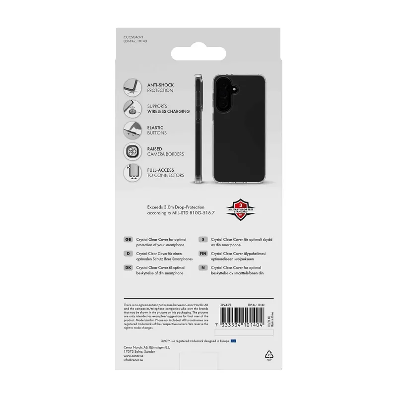 X2O Crystal Clear Cover Samsung Galaxy A37 5G Clear - 3410140