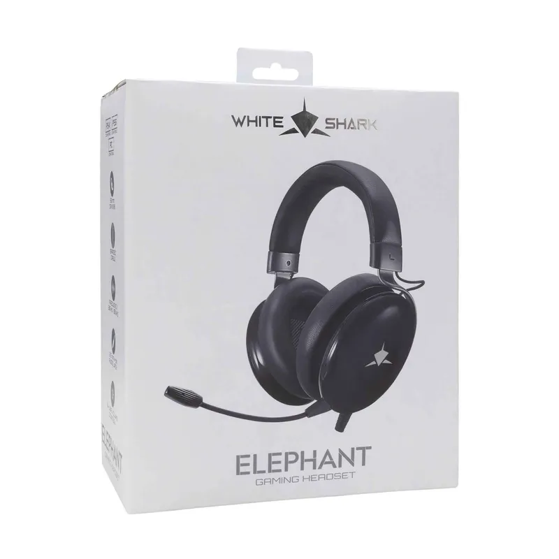 White Shark ELEPHANT Over-Ear Gaming Headset Black - 9450802