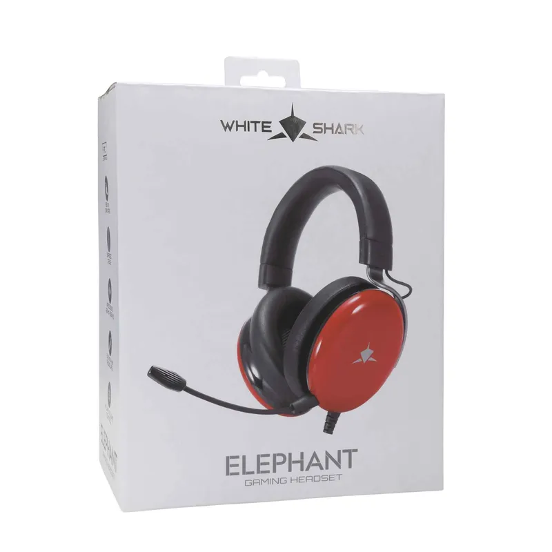 White Shark ELEPHANT Over-Ear Gaming Headset Red/Black - 9450803