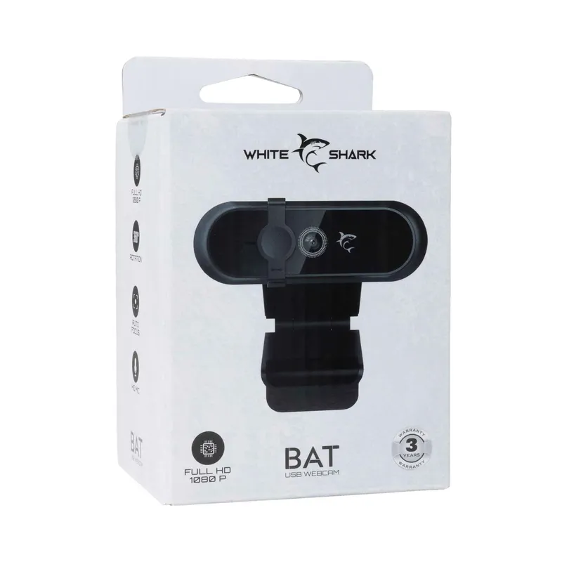 White Shark BAT Full HD USB Webcam Black - 9450682