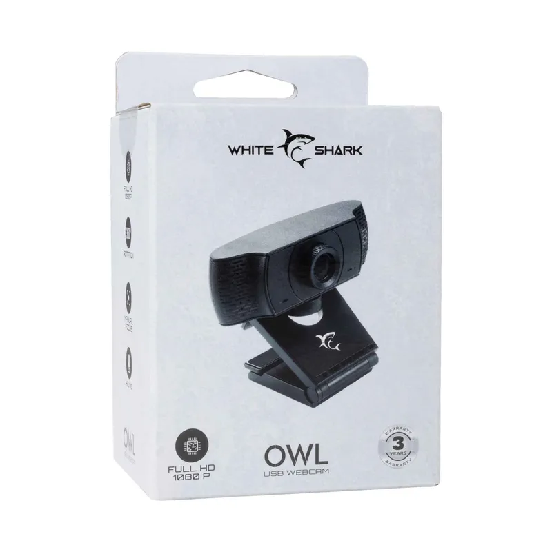 White Shark OWL Full HD USB Webcam Black - 7326770