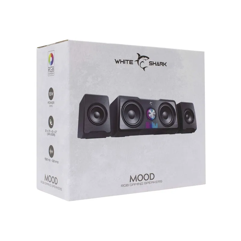 White Shark MOOD Stereo 2.2 Speaker Black - 7327063