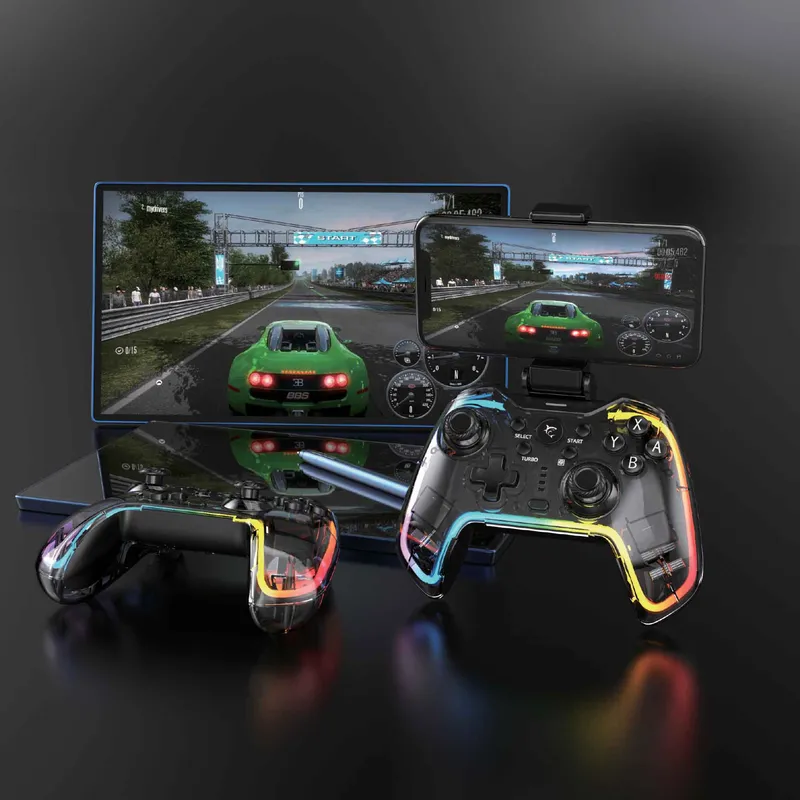 White Shark PRAETORIAN BT RGB Gamepad Clear/Black - 9450681