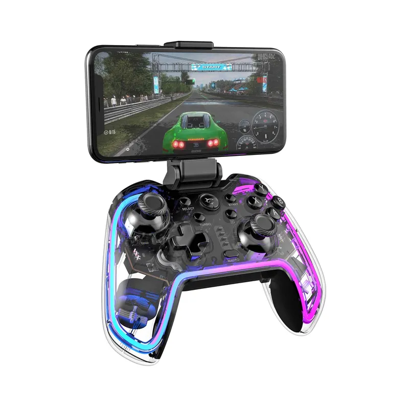 White Shark PRAETORIAN BT RGB Gamepad Clear/Black - 9450681