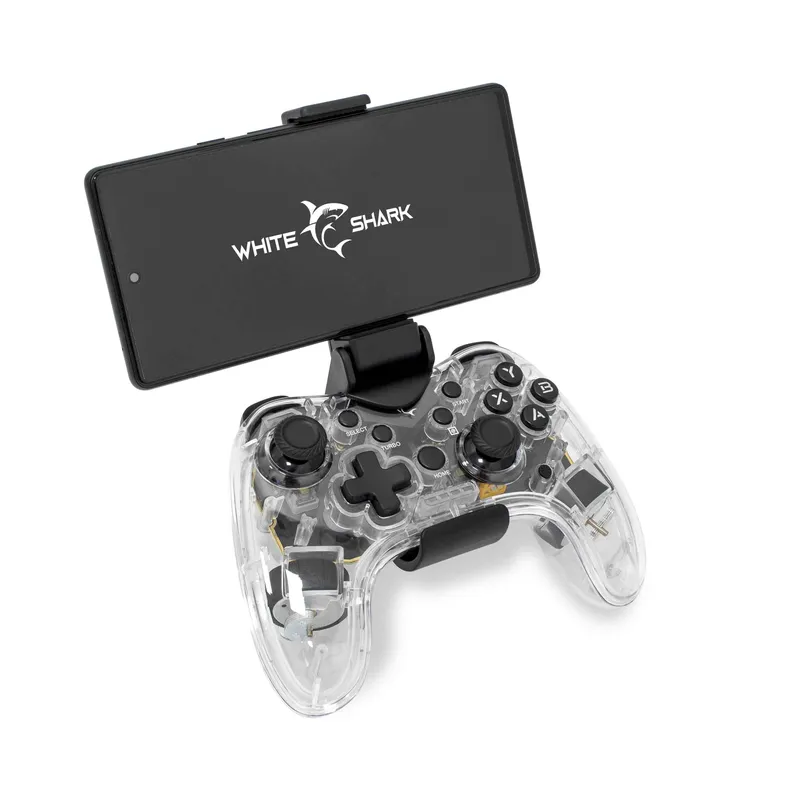 White Shark LEGION BT RGB Gamepad Clear/Black - 9383759