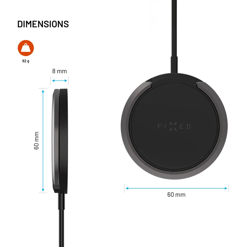 FIXED MagPad 15W Wireless Charging Pad/Stand Black - 8015727