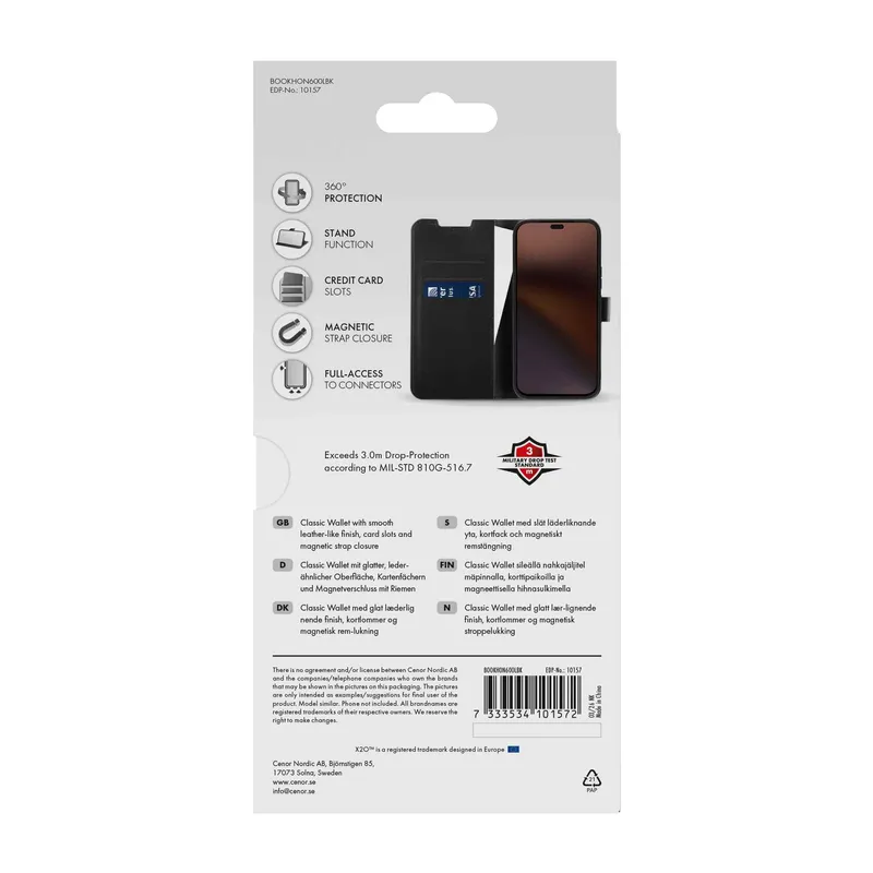 X2O Classic Wallet Honor 600 Lite Black - 3410157