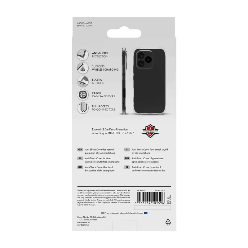 X2O Anti-Shock Cover Honor 600 Lite Clear - 3410159
