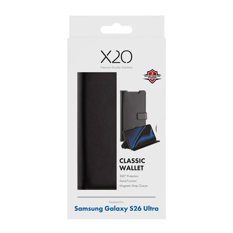 X2O Classic Wallet Samsung Galaxy S26 Ultra Black - 3410092