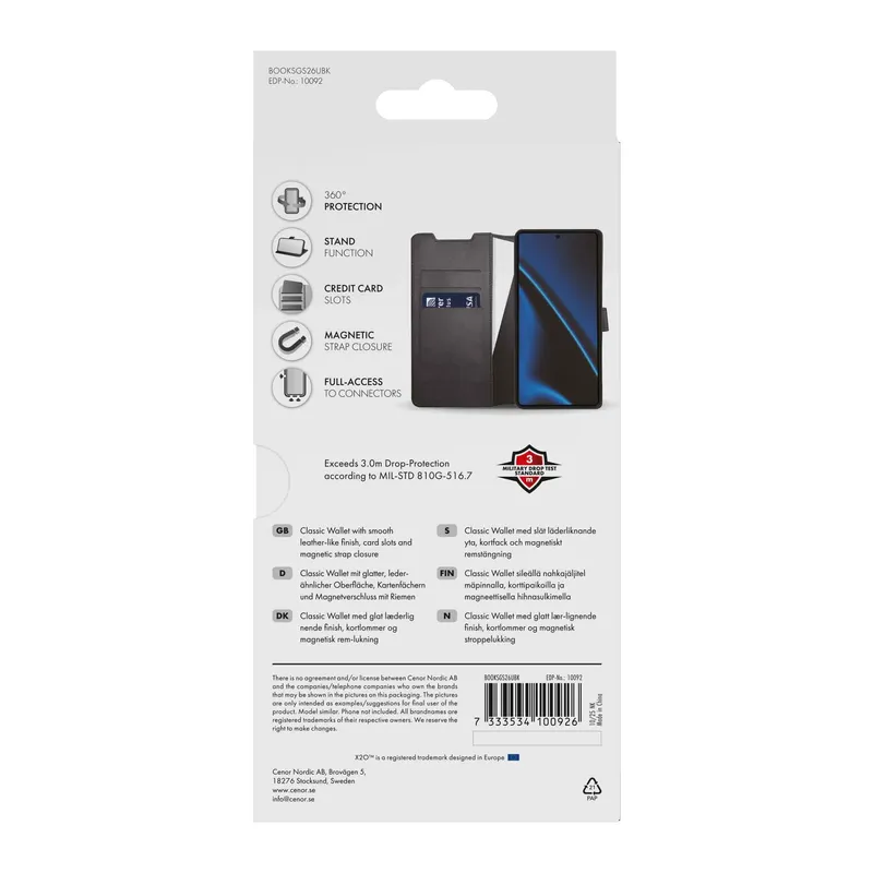 X2O Classic Wallet Samsung Galaxy S26 Ultra Black - 3410092