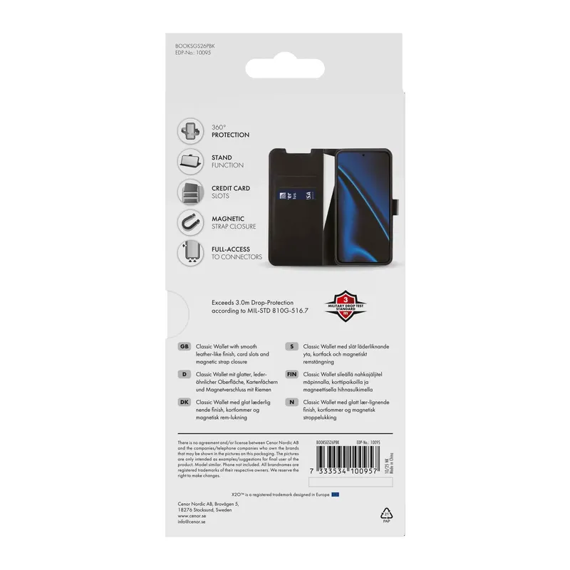 X2O Classic Wallet Samsung Galaxy S26+ Black - 3410095