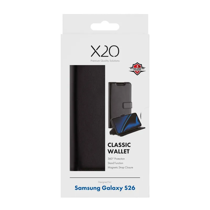 X2O Classic Wallet Samsung Galaxy S26 Black - 3410098