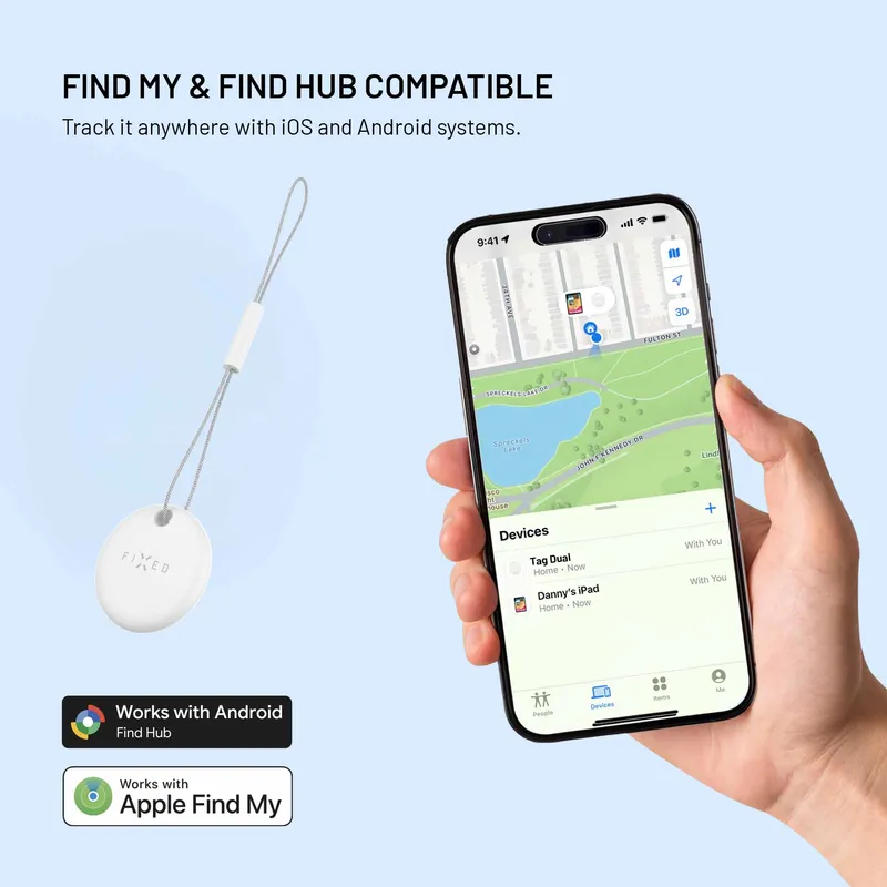 FIXED TAG Dual Tracker locator for Apple and Android White - 8018828