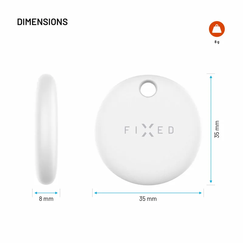 FIXED TAG Dual Tracker locator for Apple and Android White - 8018828