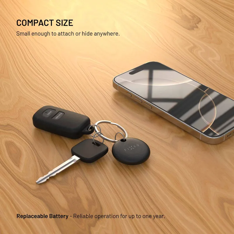 FIXED TAG Dual Tracker locator for Apple and Android Black - 8018829