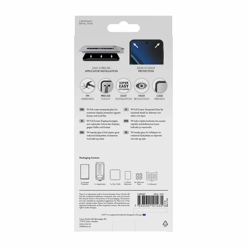 X2O Premium Full Screen Protection Glass Samsung Galaxy A27 5G - 3410143