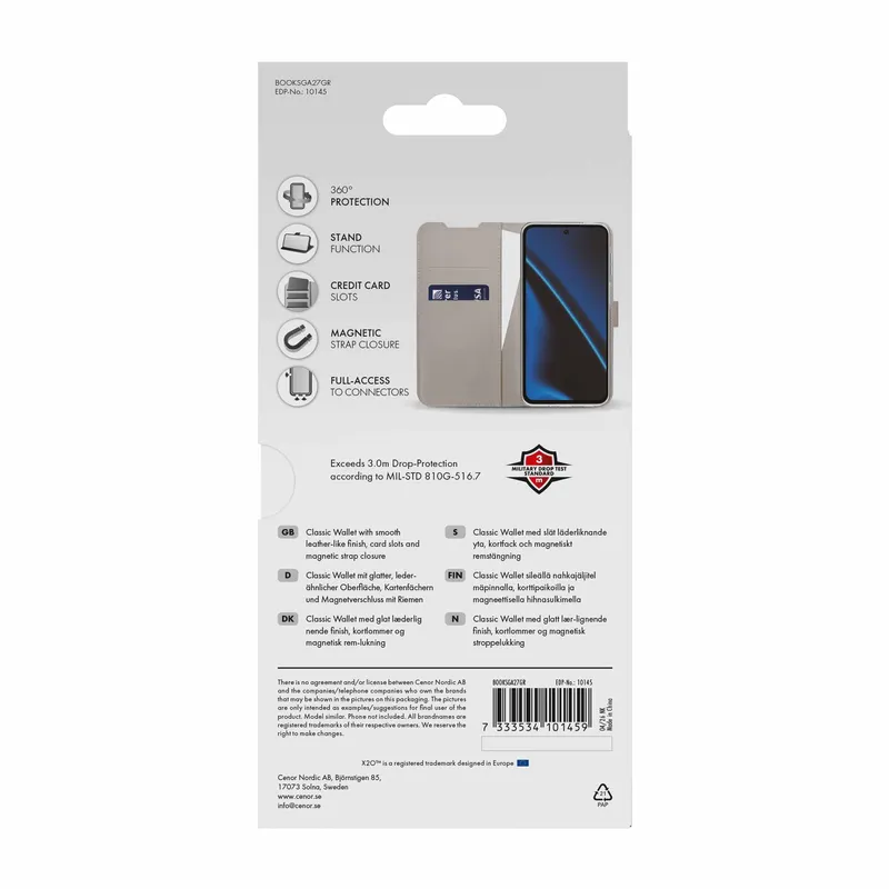X2O Classic Wallet Samsung Galaxy A27 5G Greige - 3410145