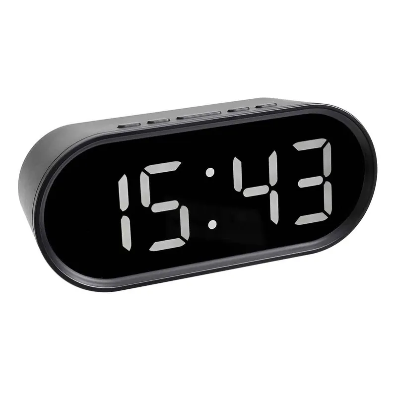 TFA Digital Alarm Clock LED Digits Black - 1603354