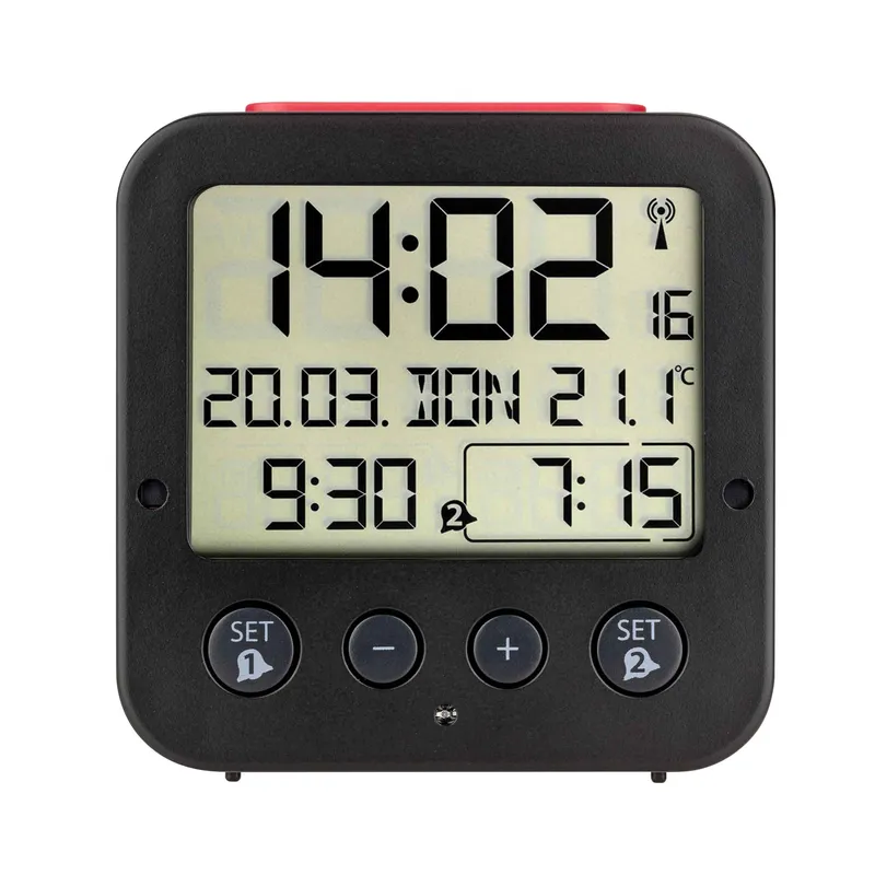 TFA Digital Radio Alarm Clock BINGO With Temperature Black - 1602614