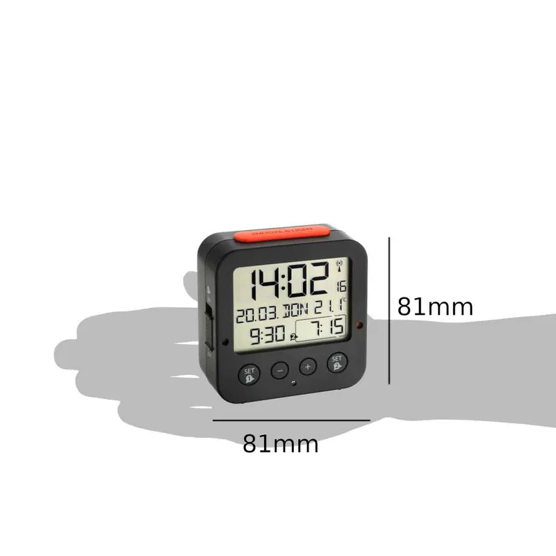TFA Digital Radio Alarm Clock BINGO With Temperature Black - 1602614