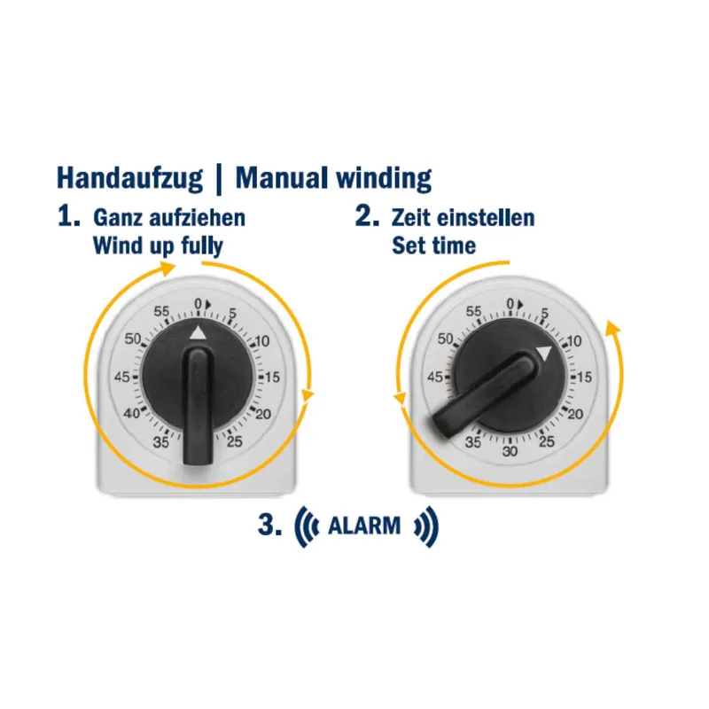 TFA Analogue Kitchen Timer Black/White - 1603612