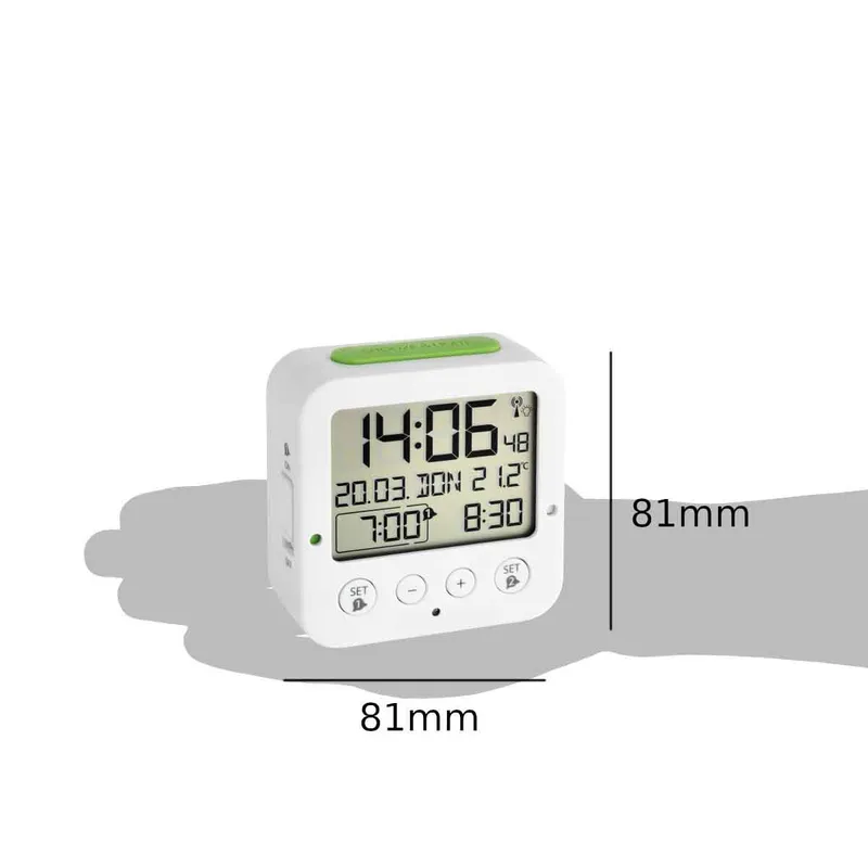 TFA Digital Radio Alarm Clock BINGO With Temperature White - 1602615