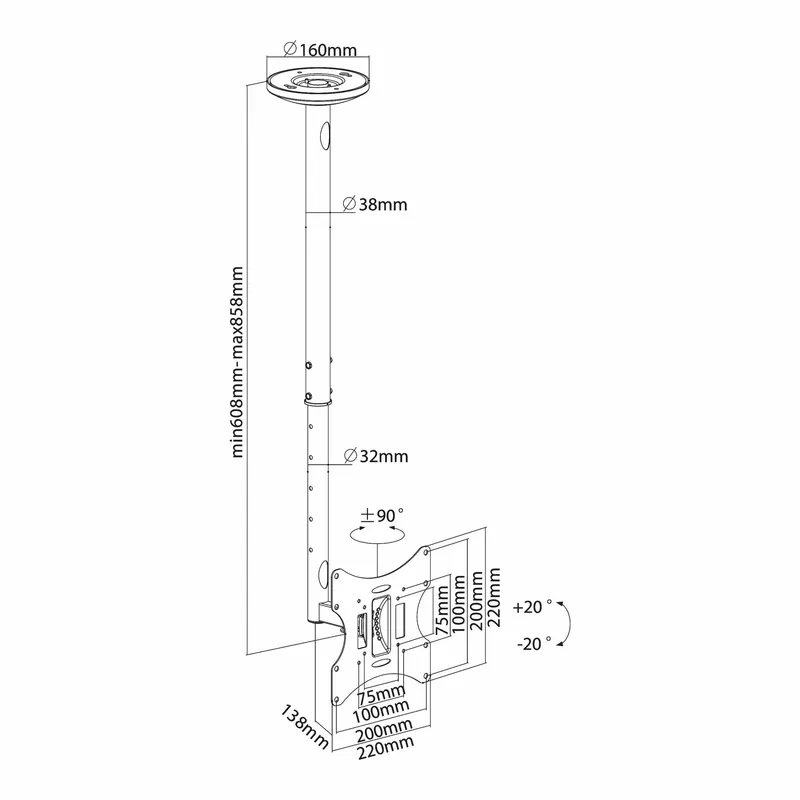 SBOX Ceiling Mount VESA 200/43