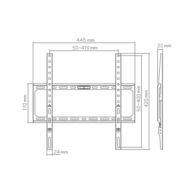 SBOX Fixed Slim Wall Mount VESA 400/75
