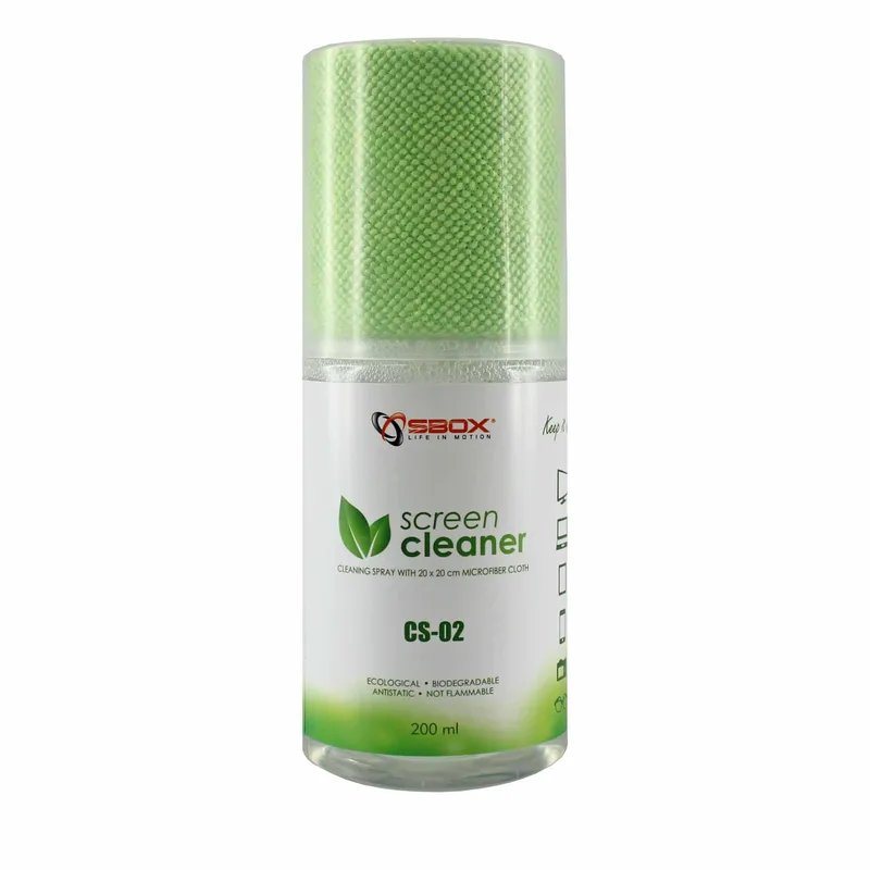 SBOX Screen Cleaner 200ml incl. Microfiber Cloth Green - 2053041