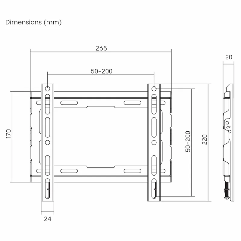 SBOX Slim Fixed Mount VESA 200/43