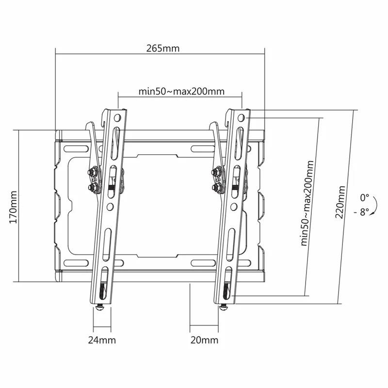 SBOX Tilt Mount VESA 200/43